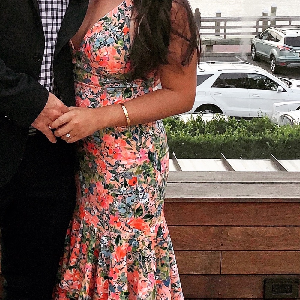 Vibrant Strapless Floral Dress